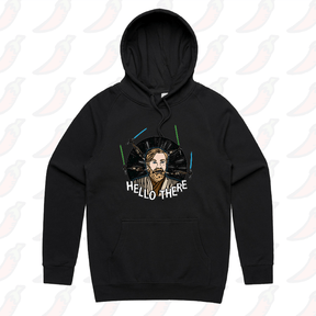 S / Black / Large Front Print Hello There! 👋 - Unisex Hoodie