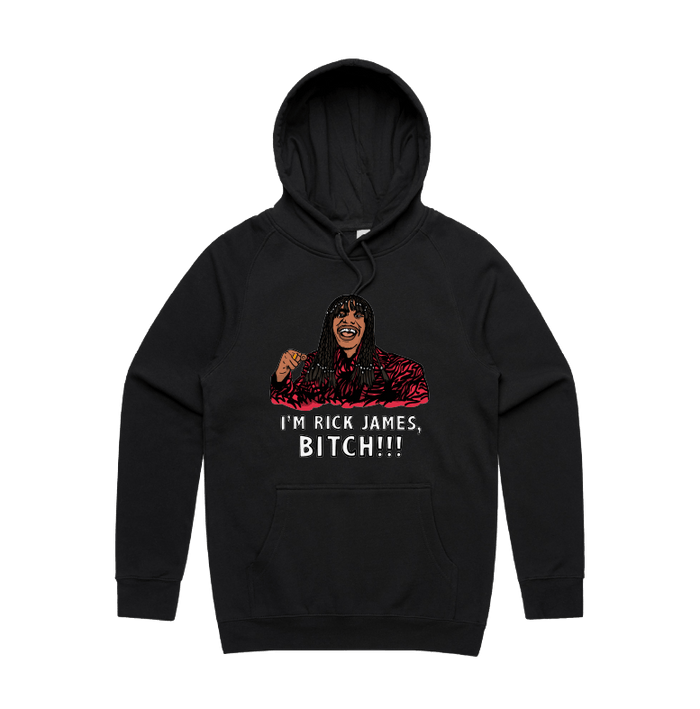 S / Black / Large Front Print I'm Rick James ✋🏾 - Unisex Hoodie