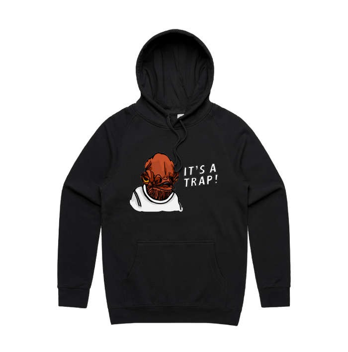 S / Black / Large Front Print It's a Trap ❗ - Unisex Hoodie