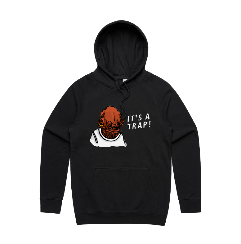 S / Black / Large Front Print It's a Trap ❗ - Unisex Hoodie