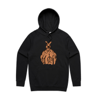 S / Black / Large Front Print Jacked Kangaroo 🦘 - Unisex Hoodie