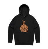 S / Black / Large Front Print Jacked Kangaroo 🦘 - Unisex Hoodie