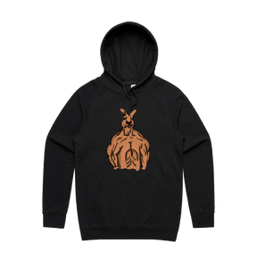 S / Black / Large Front Print Jacked Kangaroo 🦘 - Unisex Hoodie
