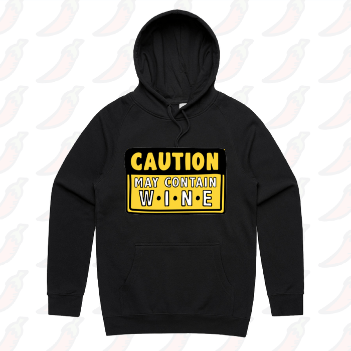 S / Black / Large Front Print May Contain Wine 🍷 – Unisex Hoodie