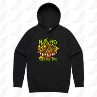 S / Black / Large Front Print Nacho Average Dad 😉 – Unisex Hoodie