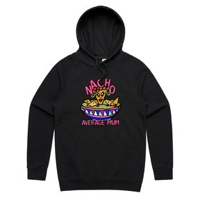 S / Black / Large Front Print Nacho Average Mum 😉 – Unisex Hoodie