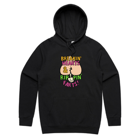 S / Black / Large Front Print Rippin Farts 💔💨 - Unisex Hoodie