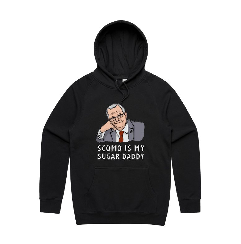 S / Black / Large Front Print Scomo Sugar Daddy 💸 - Unisex Hoodie