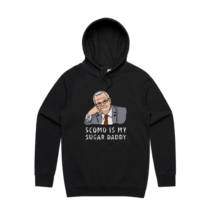 S / Black / Large Front Print Scomo Sugar Daddy 💸 - Unisex Hoodie