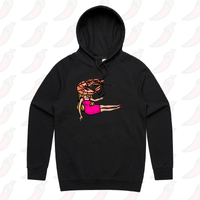 S / Black / Large Front Print Shrimp on a Barbie 👜 - Unisex Hoodie
