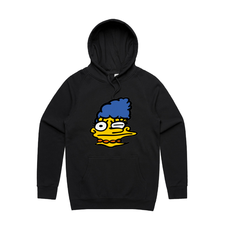 S / Black / Large Front Print Smeared Marge 👕 - Unisex Hoodie