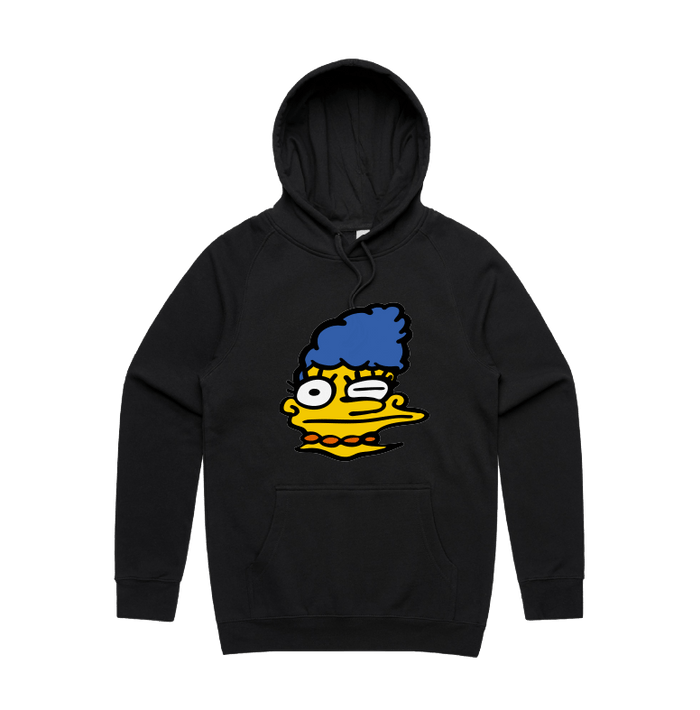 S / Black / Large Front Print Smeared Marge 👕 - Unisex Hoodie
