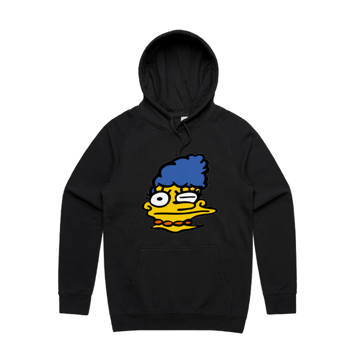 S / Black / Large Front Print Smeared Marge 👕 - Unisex Hoodie
