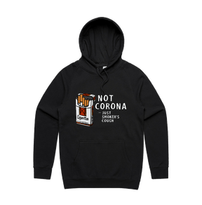 S / Black / Large Front Print Smoker's Cough 🚬 - Unisex Hoodie
