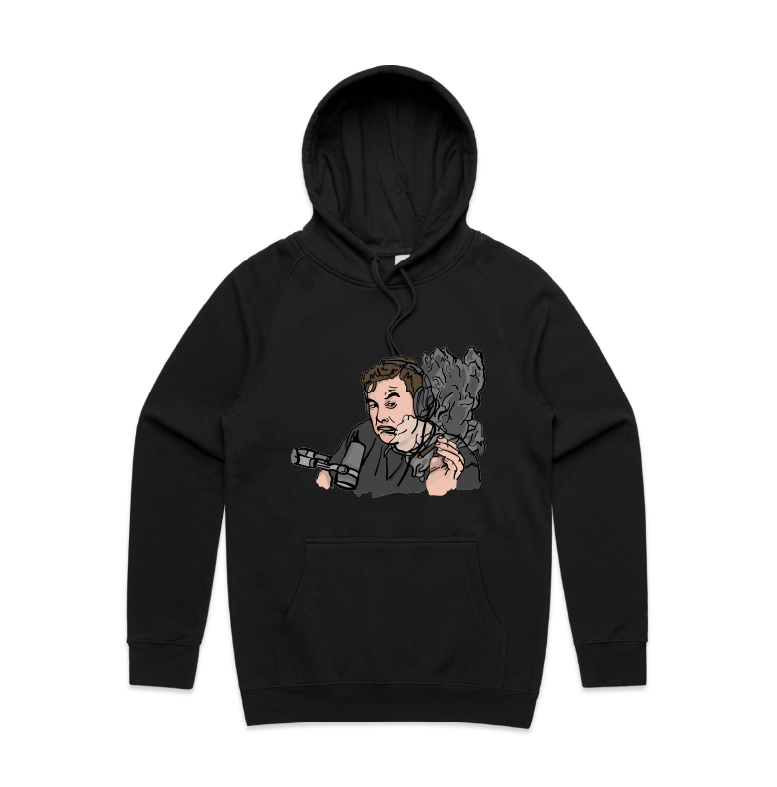S / Black / Large Front Print Smokin' Elon 💨 - Unisex Hoodie