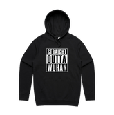 S / Black / Large Front Print Straight Outta Wuhan ✊🏾 - Unisex Hoodie