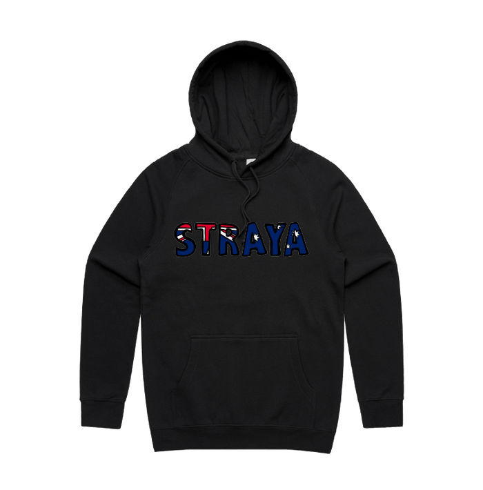 S / Black / Large Front Print Straya 🐨 - Unisex Hoodie