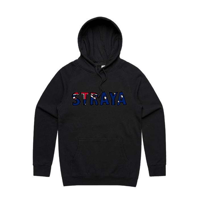 S / Black / Large Front Print Straya 🐨 - Unisex Hoodie