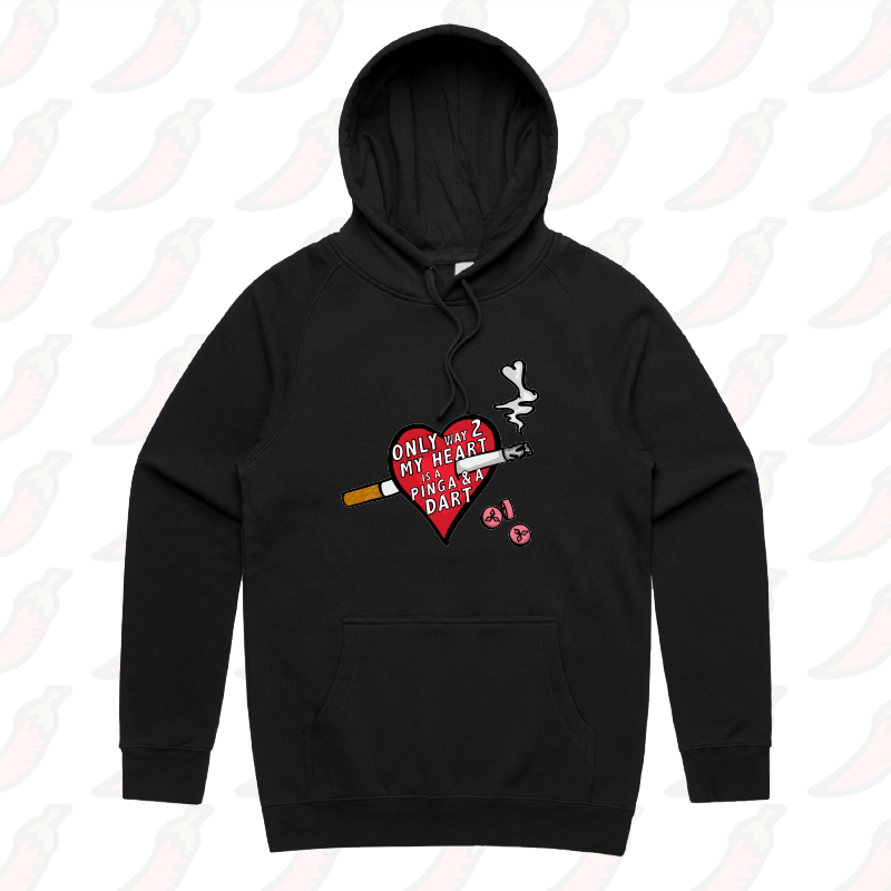 S / Black / Large Front Print The Way To My Heart 💊🚬 - Unisex Hoodie