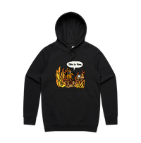 S / Black / Large Front Print This Is Fine 🔥 - Unisex Hoodie