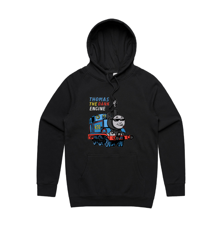 S / Black / Large Front Print Thomas The Dank Engine 🚂 - Unisex Hoodie