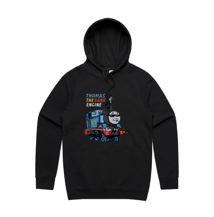 S / Black / Large Front Print Thomas The Dank Engine 🚂 - Unisex Hoodie