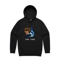S / Black / Large Front Print Tina Tuna 🐟 - Unisex Hoodie