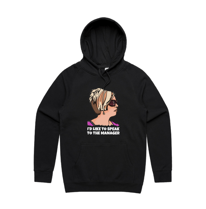 S / Black / Large Front Print Unleash the Karen 😤 - Unisex Hoodie