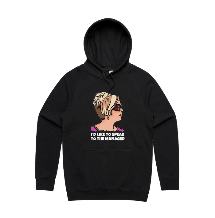 S / Black / Large Front Print Unleash the Karen 😤 - Unisex Hoodie