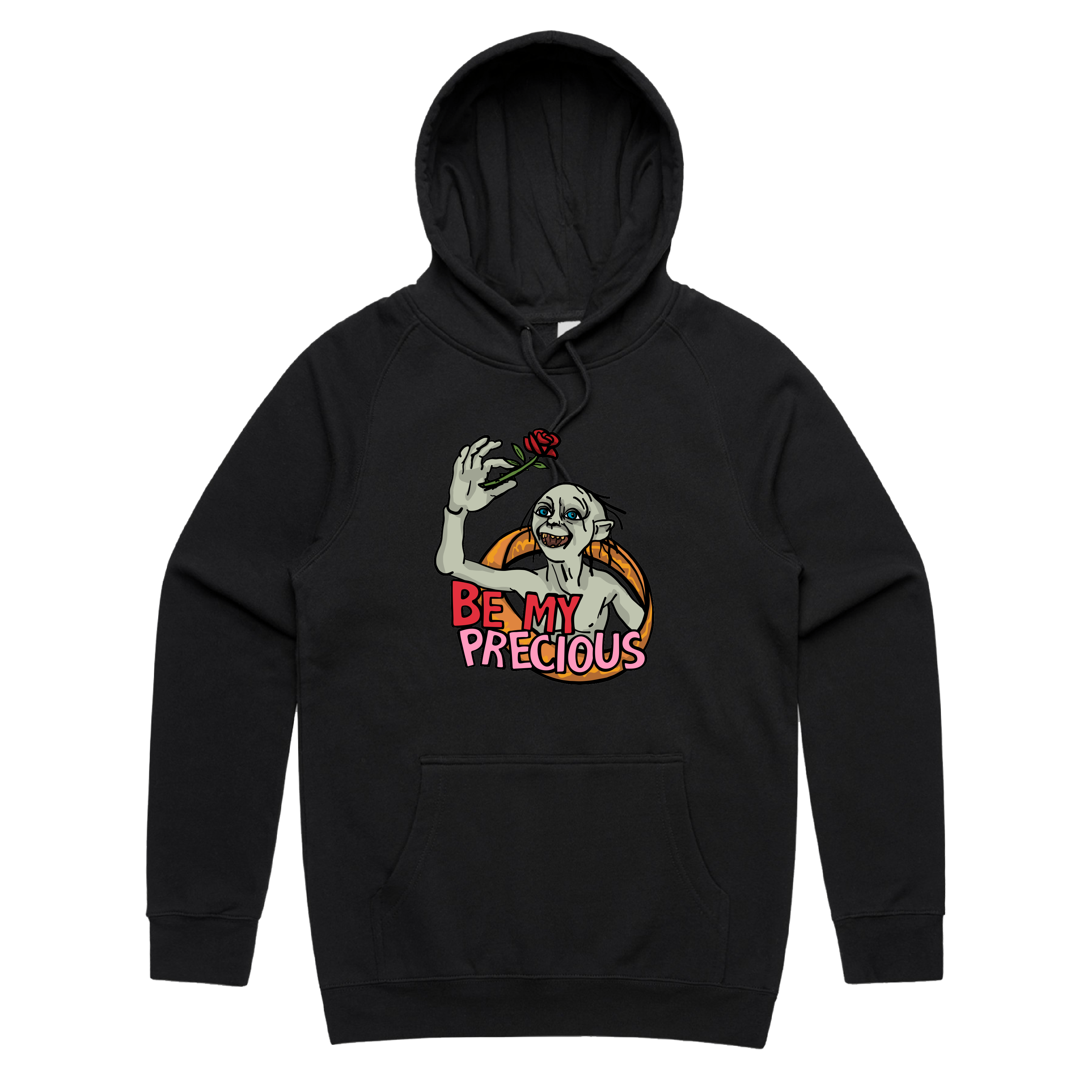 S / Black / Large Front Print Valentines Precious 🌹 – Unisex Hoodie