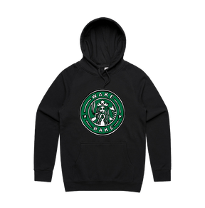 S / Black / Large Front Print Wake & Bake 🚬 - Unisex Hoodie