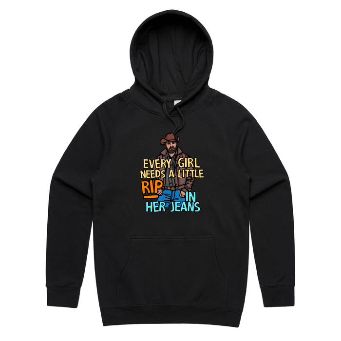 S / Black / Large Front Print Yellowstone Rip 👖🤠 - Unisex Hoodie