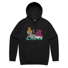 S / Black / Large Front Print You Listen To Me 🎤🎶 - Unisex Hoodie