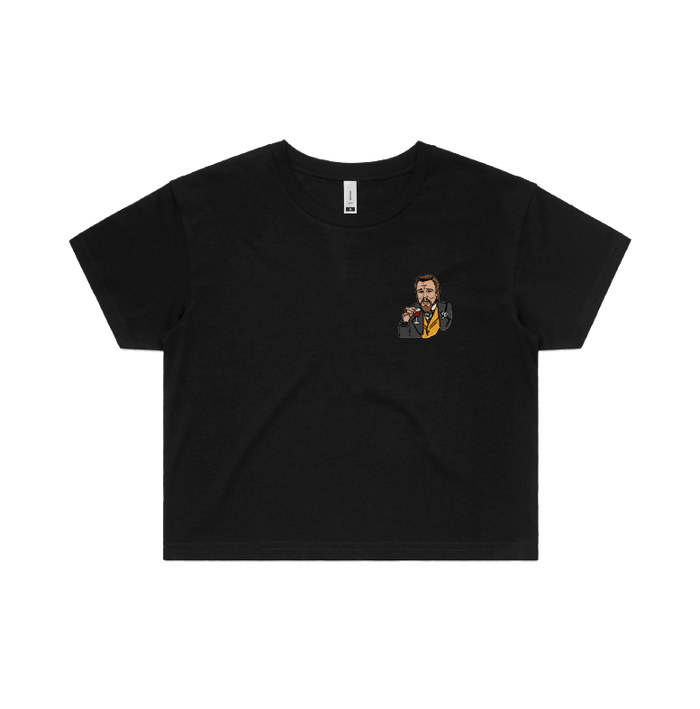 S / Black LAUGHING LEO 🍷 - Women's Crop Top