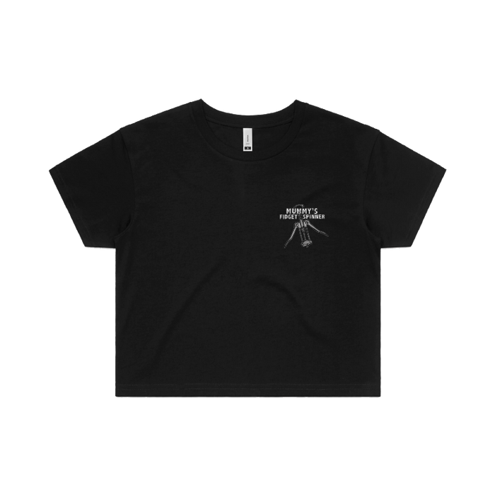 S / Black Mummy's Fidget Spinner 🍷 - Women's Crop Top