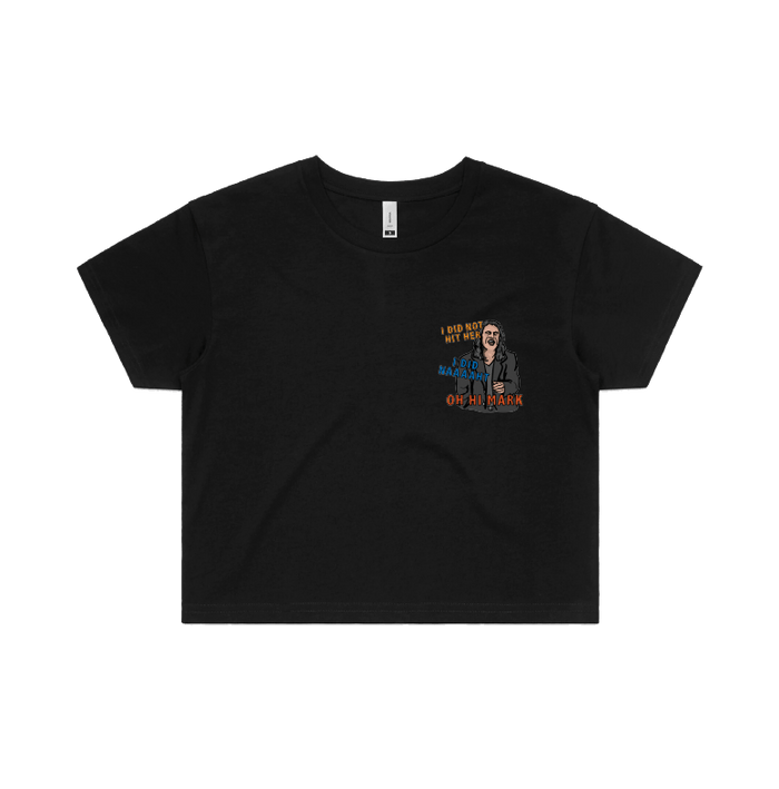 S / Black Oh Hi Mark 👋🏻 - Women's Crop Top