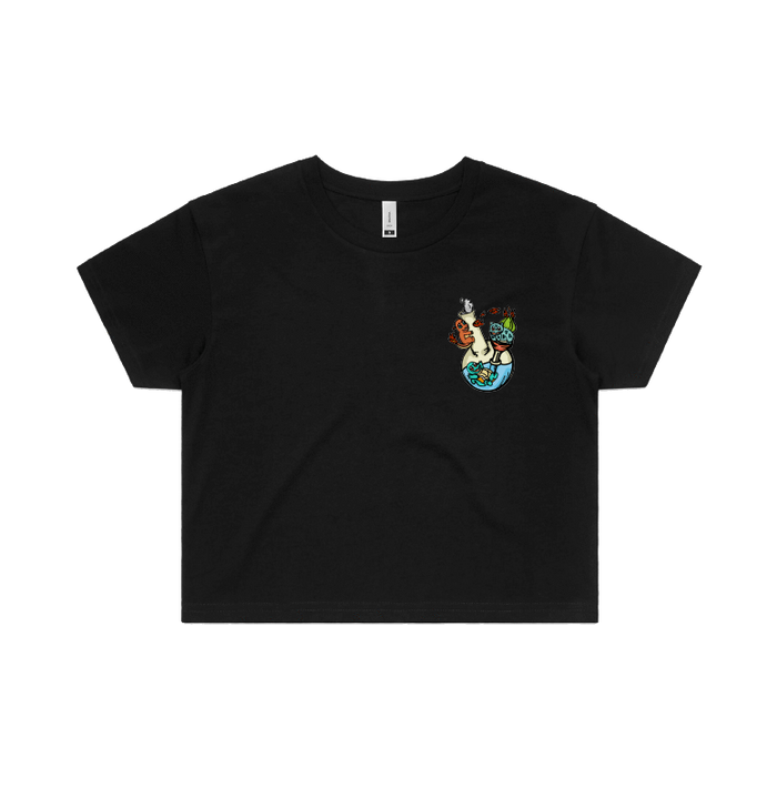 S / Black Pokebong 🦎 - Women's Crop Top