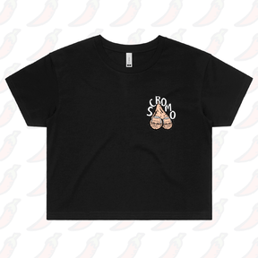 S / Black Scromo 🥜🥜  – Women's Crop Top