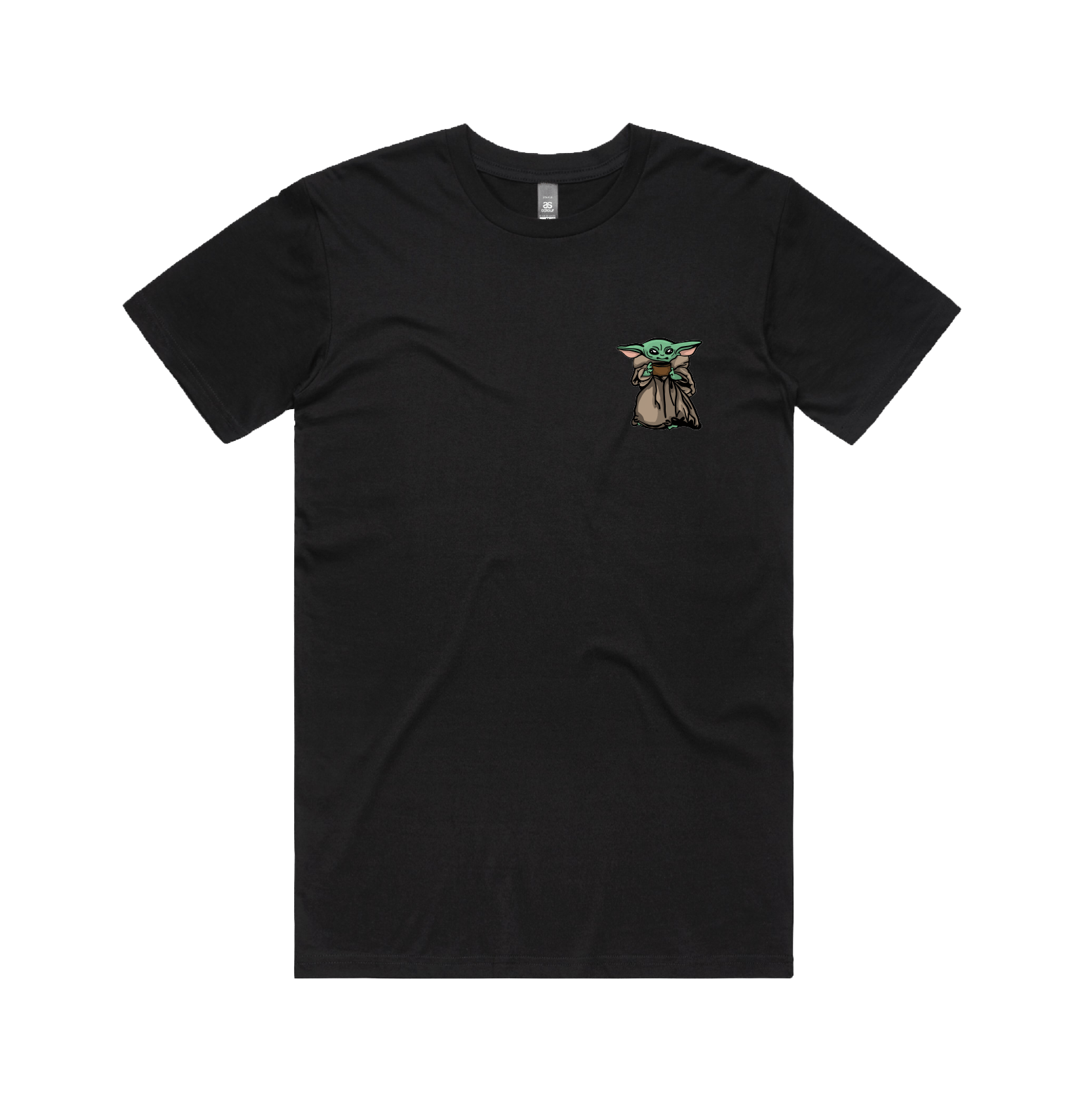 S / Black / Small Front Design Baby Yoda 👶 - Men's T Shirt