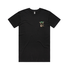 S / Black / Small Front Design Baby Yoda 👶 - Men's T Shirt