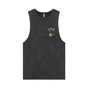 S / Black / Small Front Design Baby Yoda 👶 - Tank