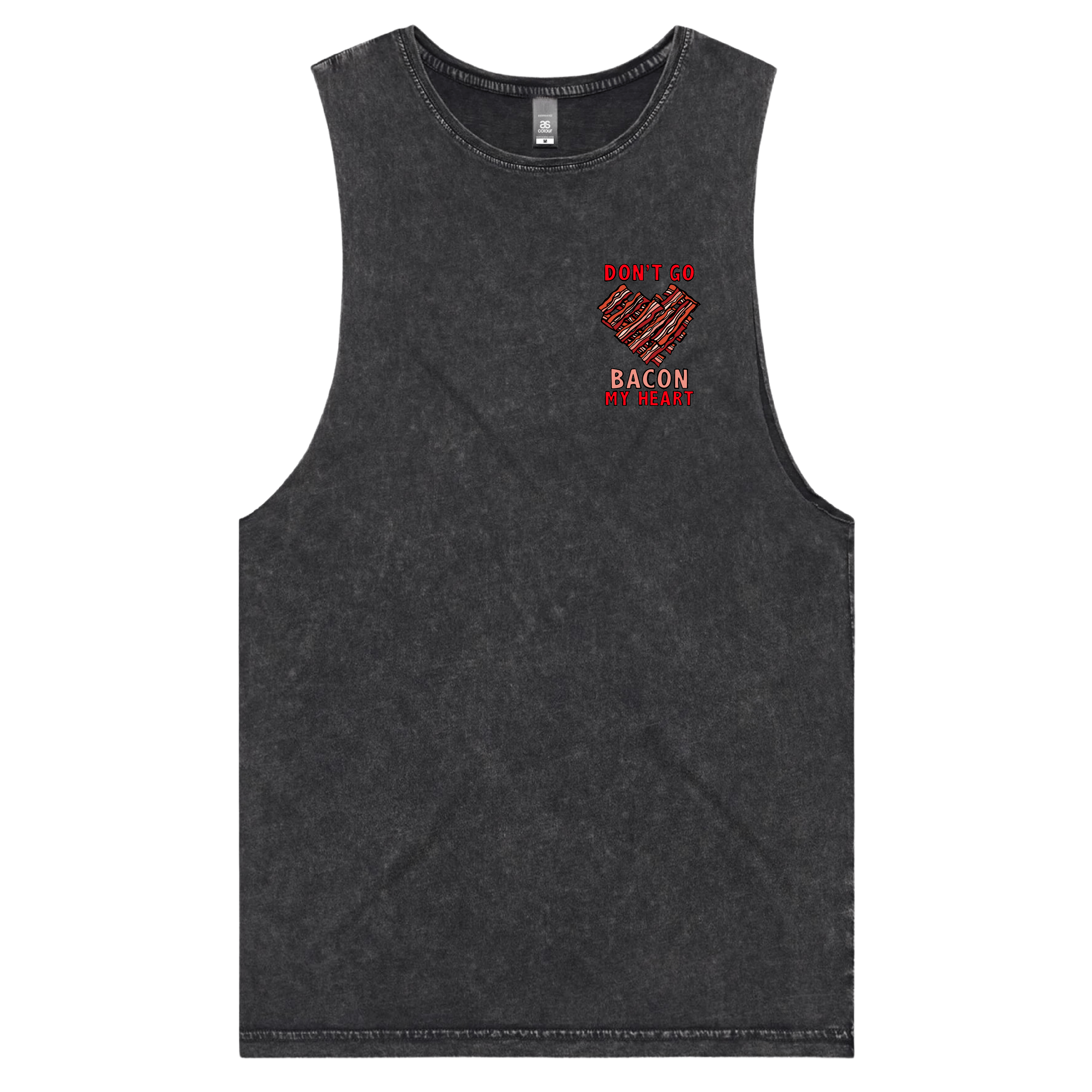 S / Black / Small Front Design Bacon My Heart 🥓❤️- Tank