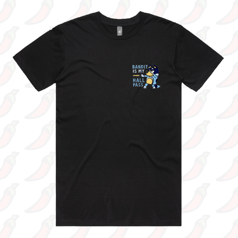 S / Black / Small Front Design Bandit Hall Pass 🦴 - Men's T Shirt