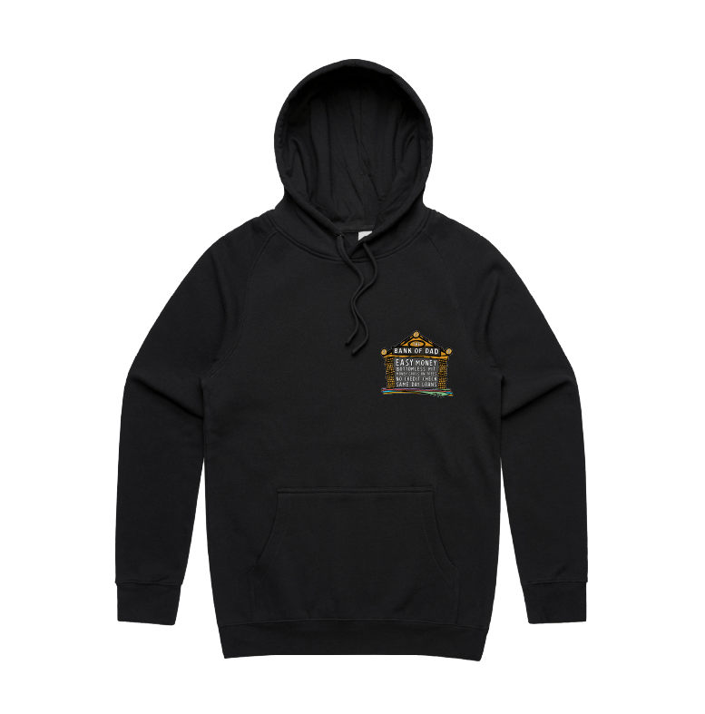 S / Black / Small Front Design Bank of Dad 💰 - Unisex Hoodie