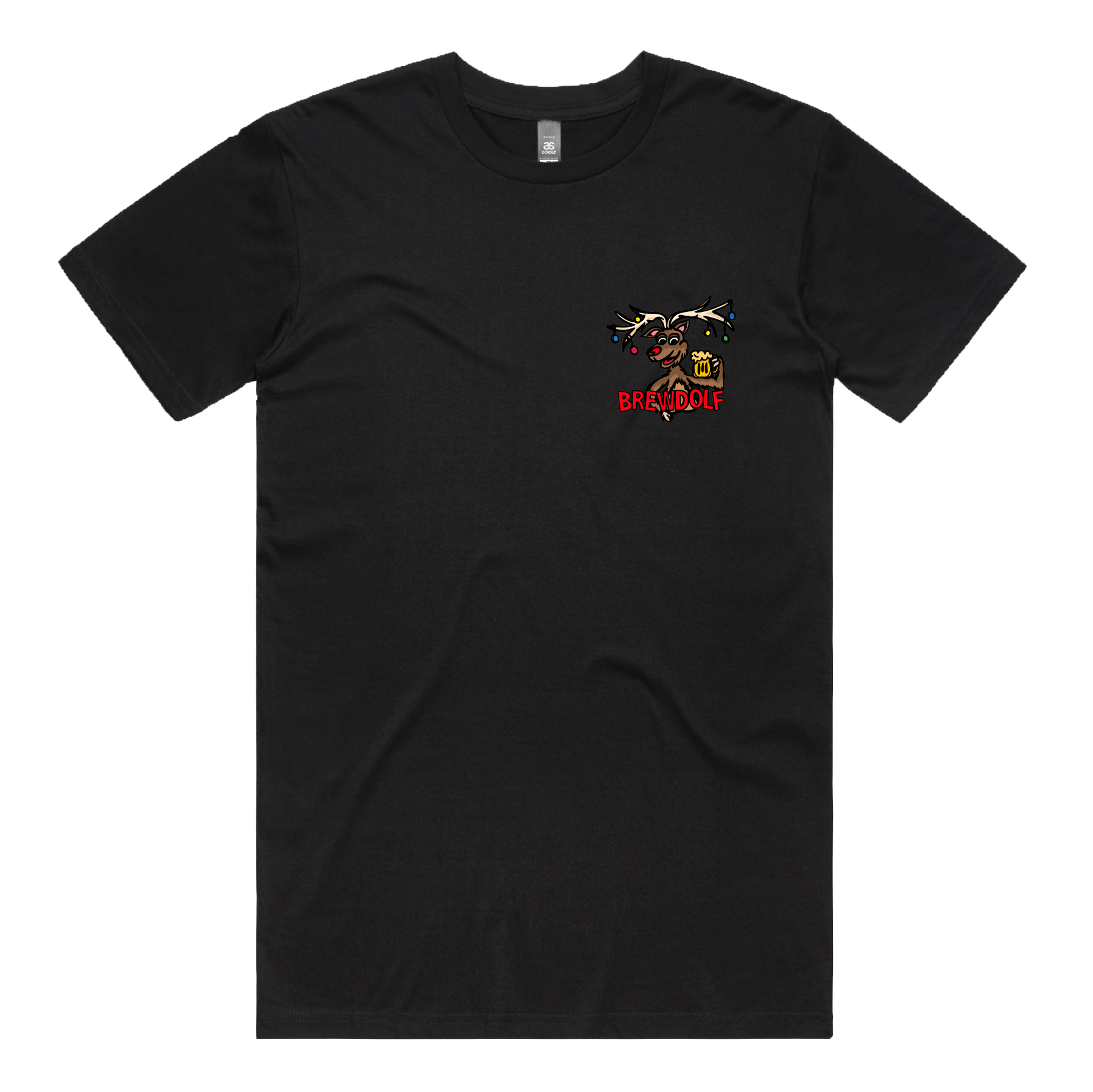 S / Black / Small Front Design Brewdolf 🦌 – Men's T Shirt