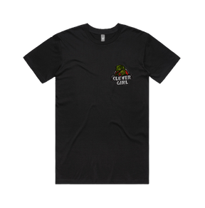 S / Black / Small Front Design Clever Girl 🦖 - Men's T Shirt