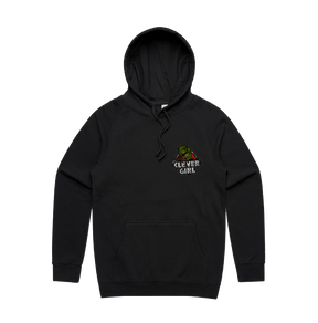 S / Black / Small Front Design Clever Girl 🦖 - Unisex Hoodie