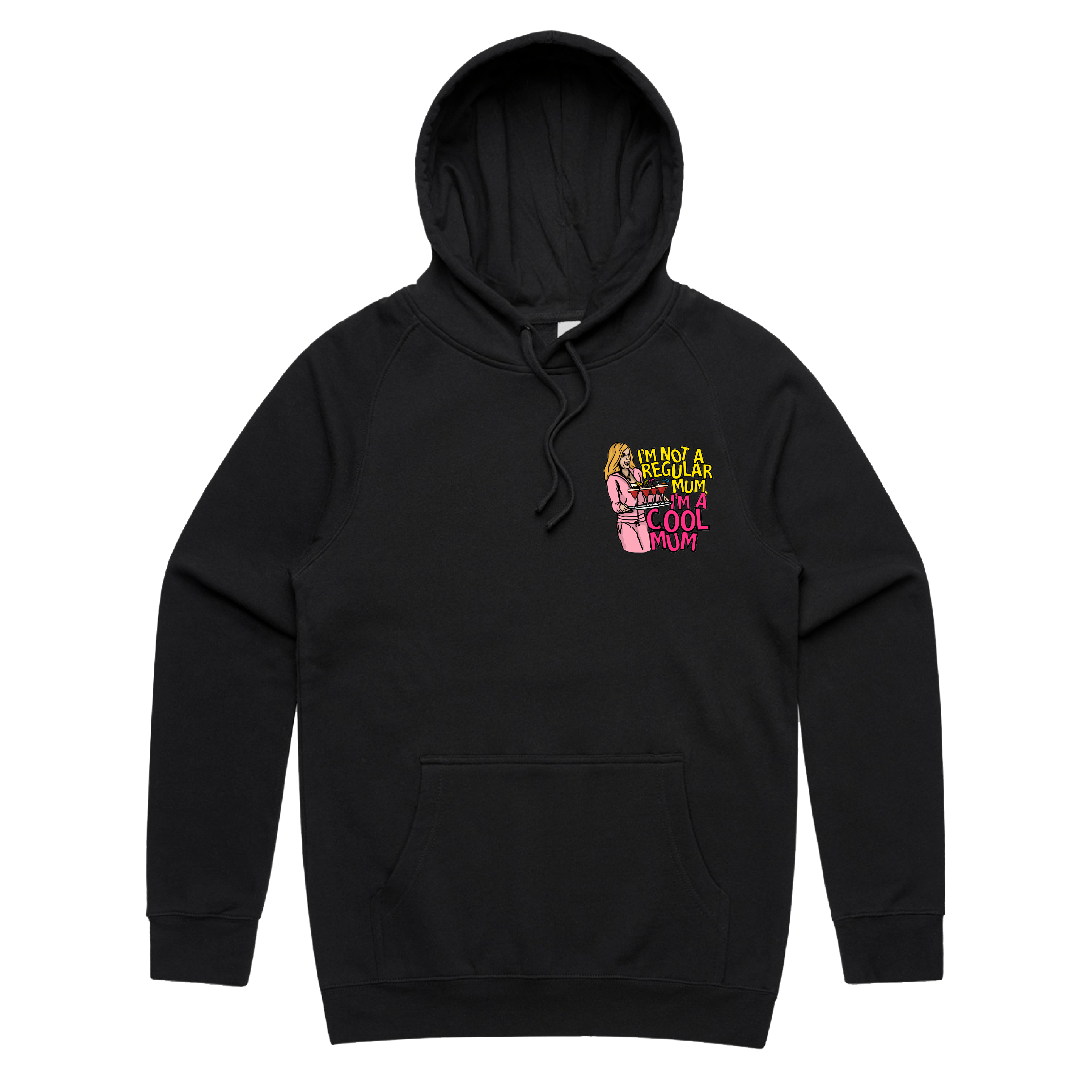 S / Black / Small Front Design Cool Mum 😎🍸 - Unisex Hoodie