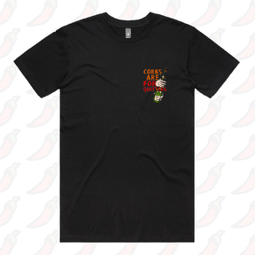 S / Black / Small Front Design Corks Are For Quitters 🍾 – Men's T Shirt