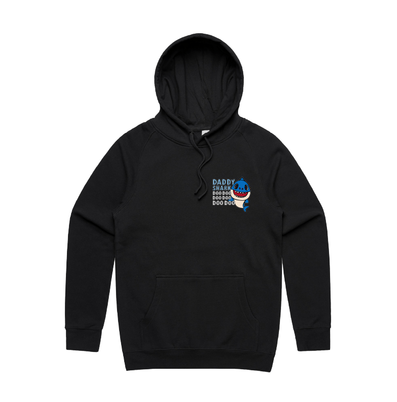 S / Black / Small Front Design Daddy Shark 🦈 - Unisex Hoodie